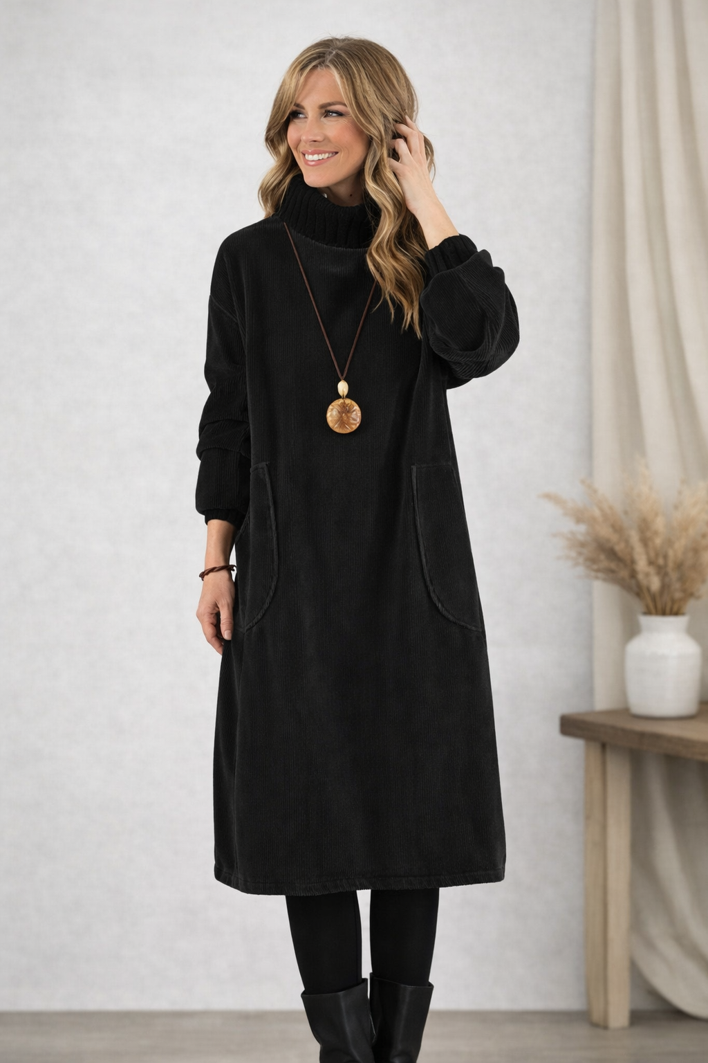 Muse and Valeur | Turtleneck Midi Dress