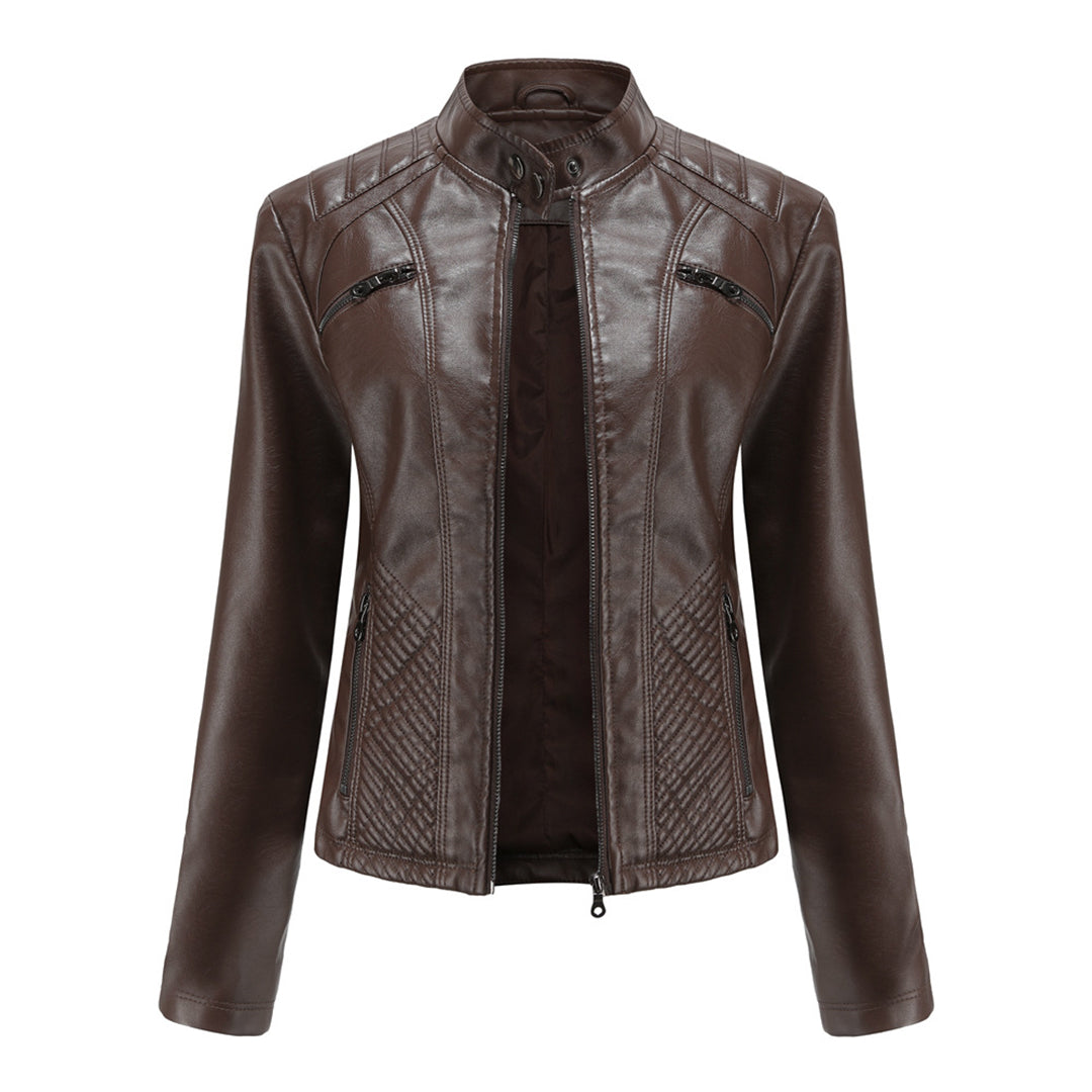 Muse and Valeur | Women's Classic Zip-up Biker Jacket