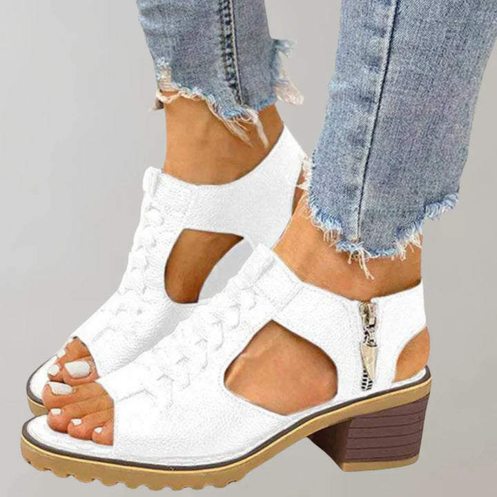 Muse & Valeur | Heeled Orthopedic Sandals for Women in Chic Black