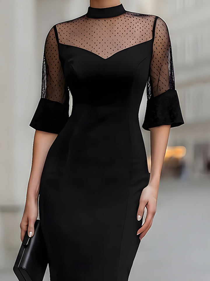 Muse & Valeur | Polka Dot Mesh Mermaid Evening Gown