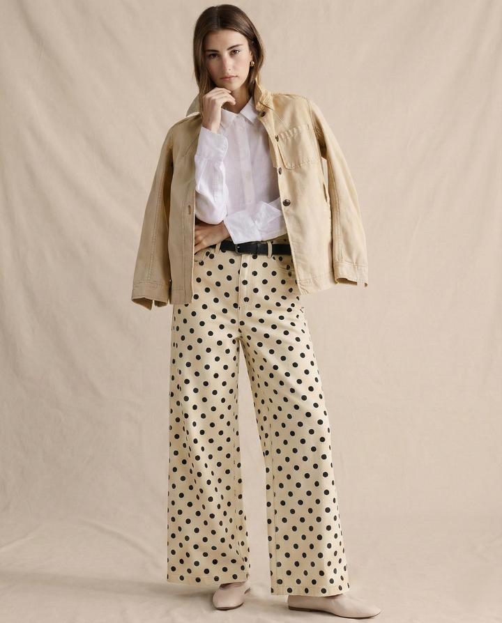Muse & Valeur | Polka Dot Wide-Leg Trousers for Women