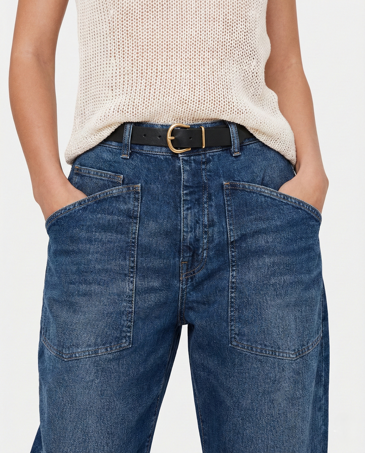 Muse & Valeur | Structured Barrel Jeans for Women in Denim