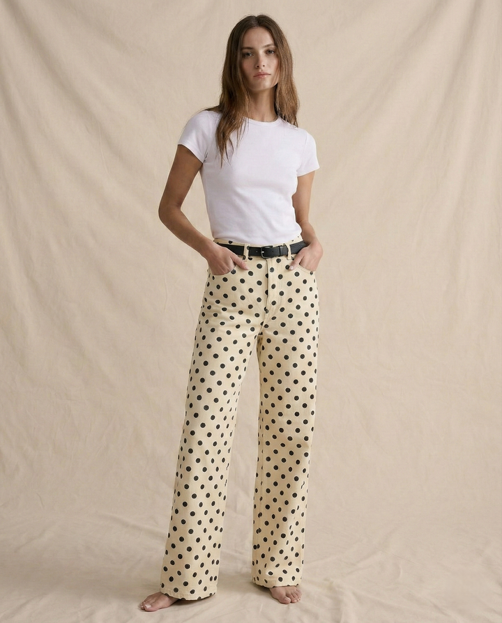Muse & Valeur | Polka Dot Wide-Leg Trousers for Women