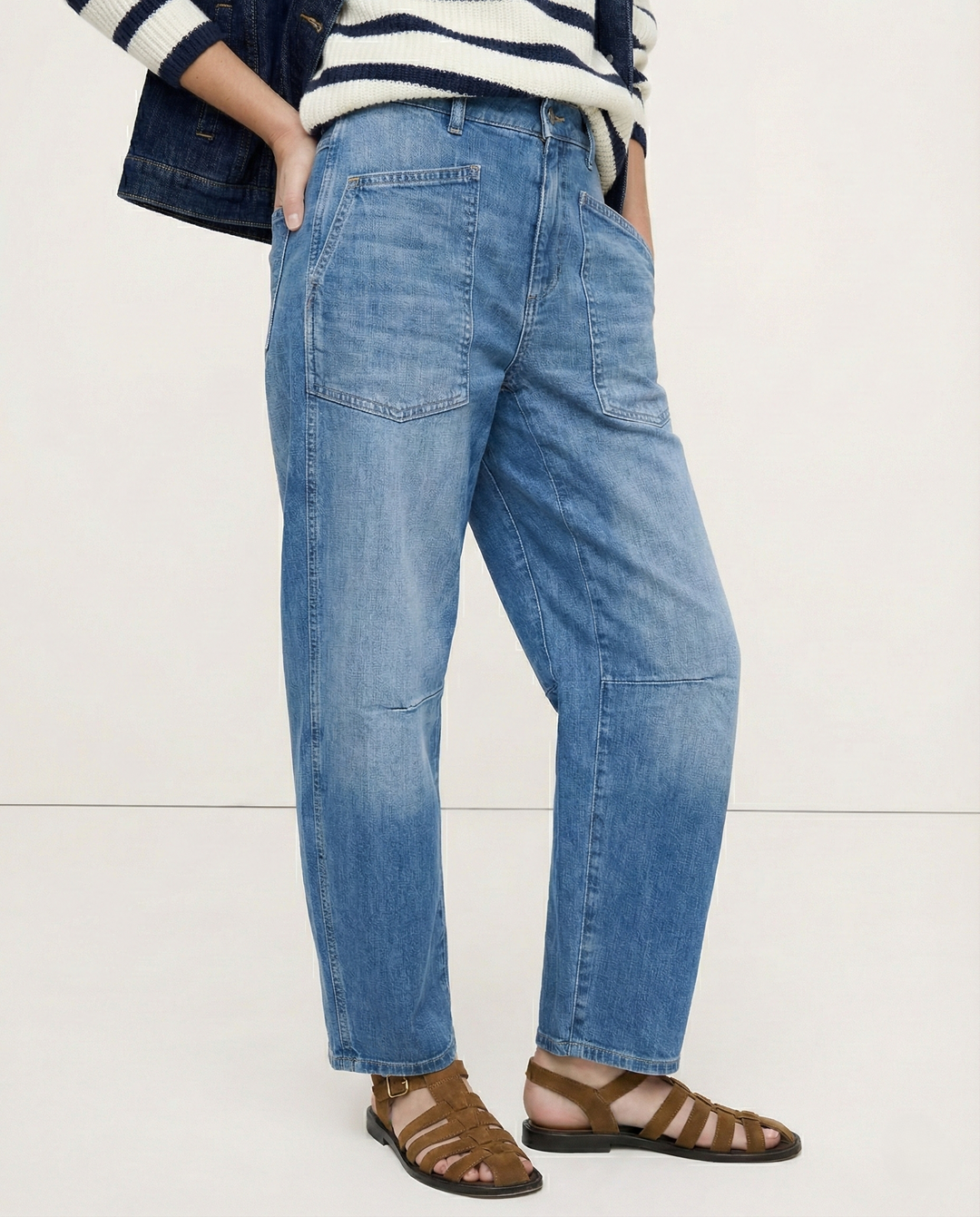 Muse & Valeur | Structured Barrel Jeans for Women in Denim