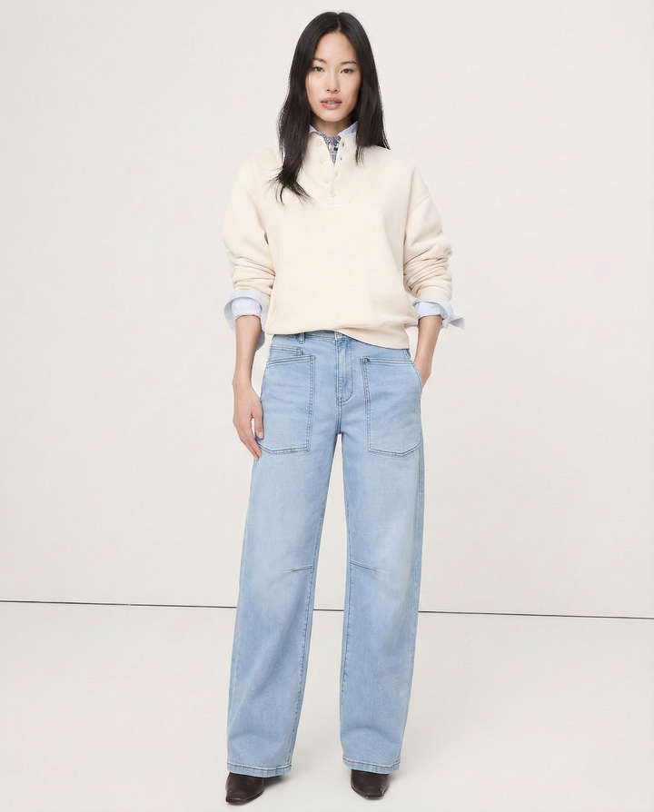 Muse & Valeur | Structured Barrel Jeans for Women in Denim