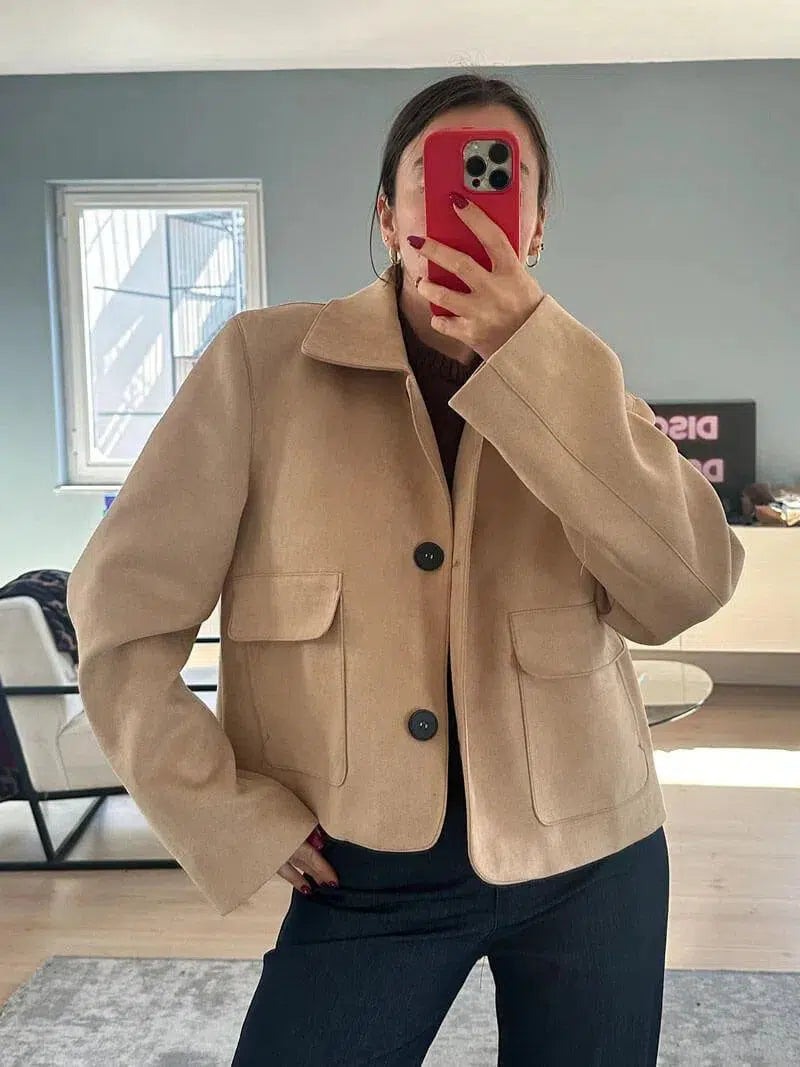 Muse and Valeur | Cropped Faux Suede Jacket