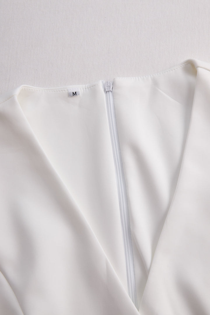 Muse & Valeur | Elegant White Tailored Wrap Dress