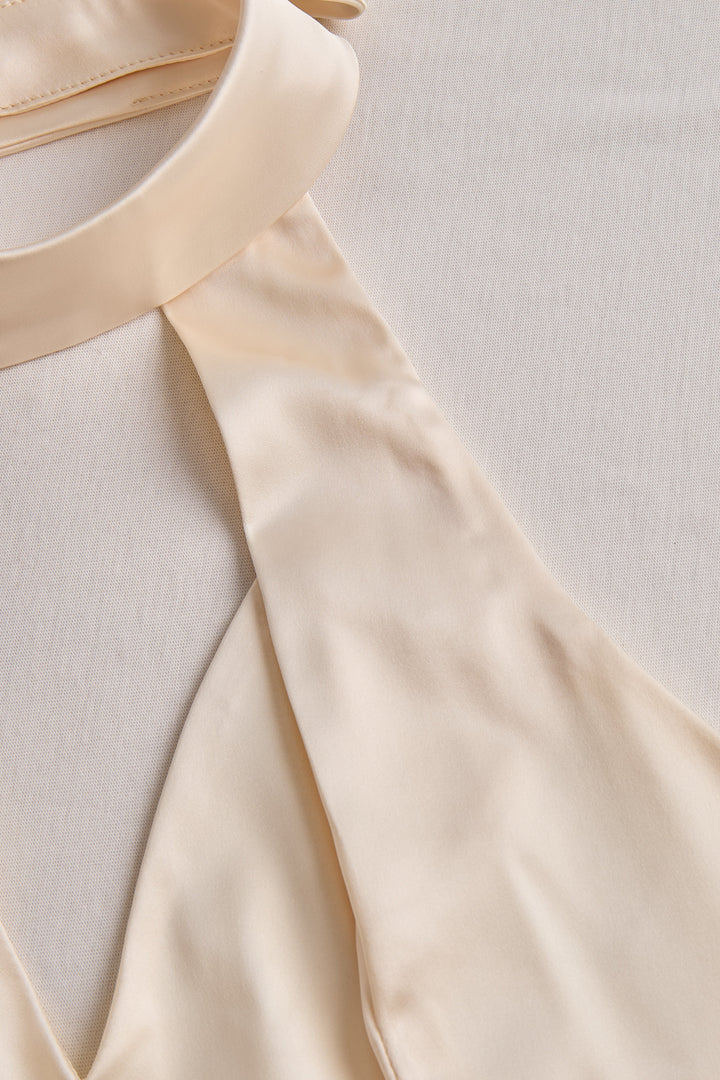 Muse & Valeur | Stylish Satin Halter-Neck Mini Dress