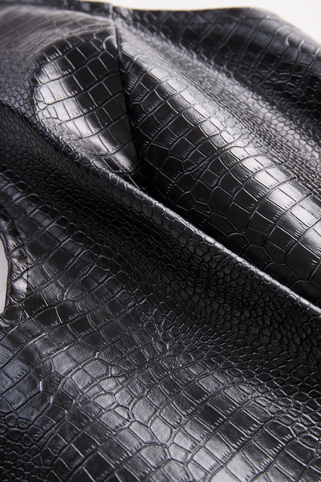 Muse & Valeur | Chic Croc-Effect Faux Leather Halter Mini Dress