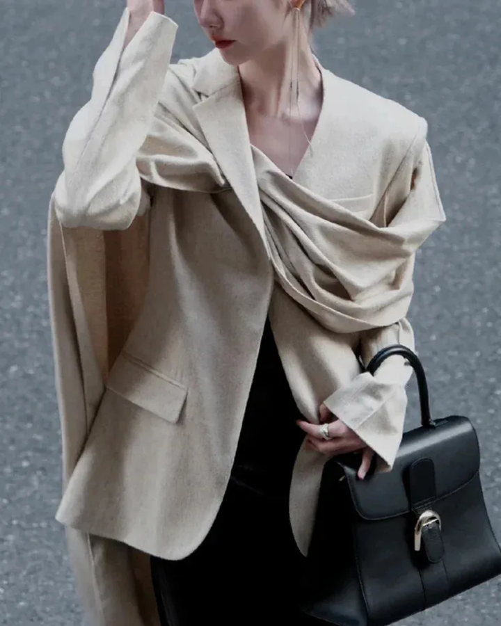 Muse and Valeur | Asymmetrical Collar Scarf Blazer