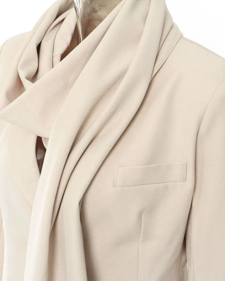 Muse and Valeur | Asymmetrical Collar Scarf Blazer
