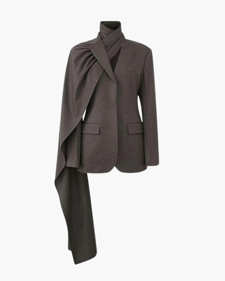 Muse and Valeur | Asymmetrical Collar Scarf Blazer