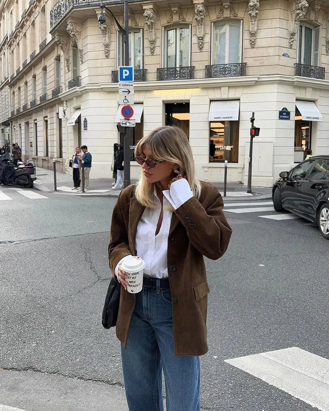 Muse and Valeur | Structured Shoulders Suede Blazer