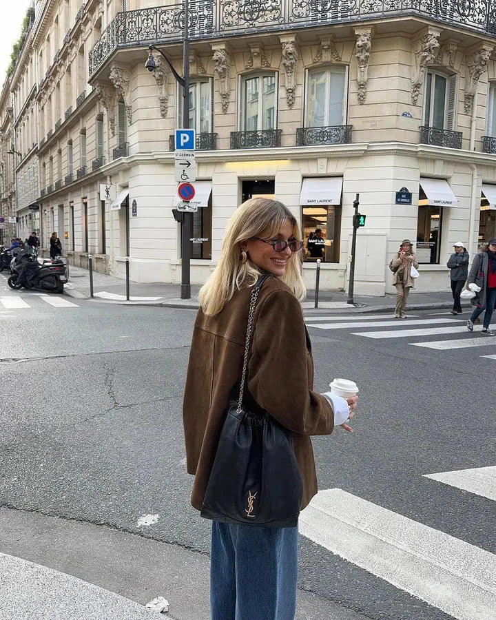 Muse and Valeur | Structured Shoulders Suede Blazer
