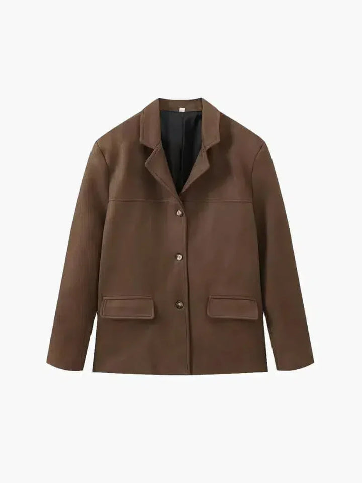 Muse and Valeur | Structured Shoulders Suede Blazer