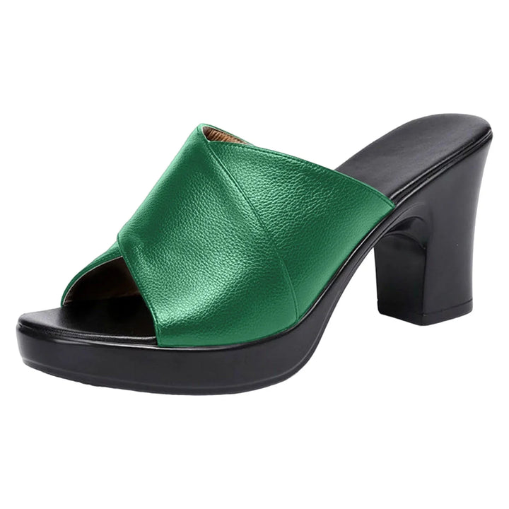 Muse & Valeur | Summer Heeled Sandals for Women, Platform, Slip-On, Natural