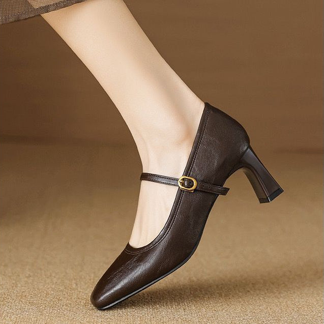 Muse & Valeur | Heels for Women in Leather, Classic Black