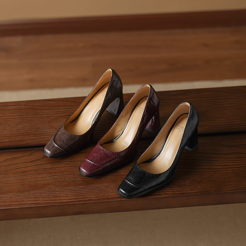 Muse & Valeur | Heels for Women in Leather, Slim Fit, Black