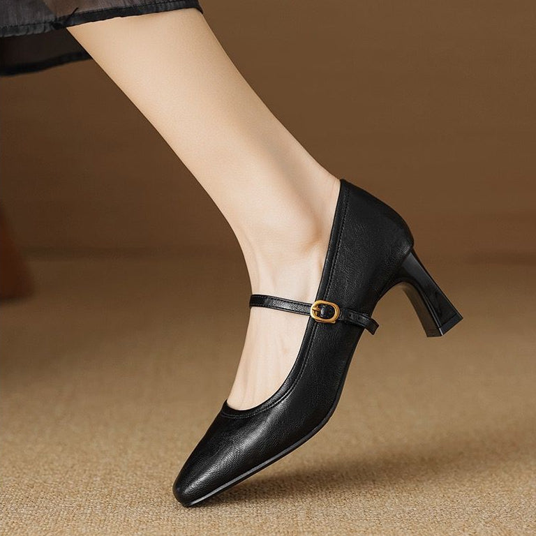 Muse & Valeur | Heels for Women in Leather, Classic Black