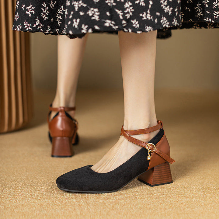 Muse & Valeur | Suede Heels for Women in Black