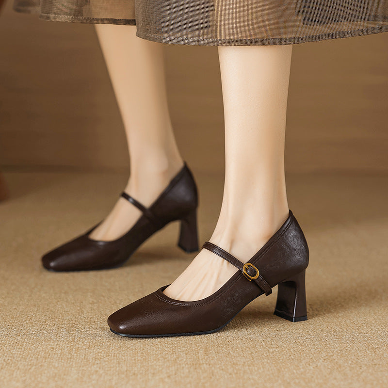 Muse & Valeur | Heels for Women in Leather, Classic Black