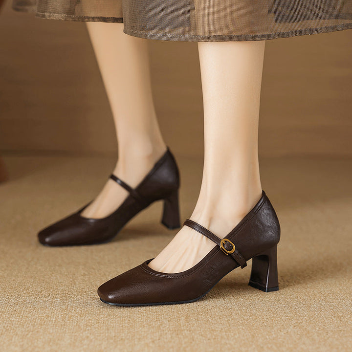 Muse & Valeur | Heels for Women in Leather, Classic Black