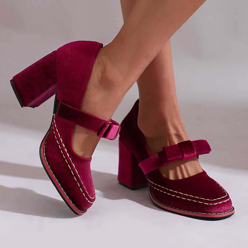 Muse & Valeur | Block Heels for Women in Black Leather