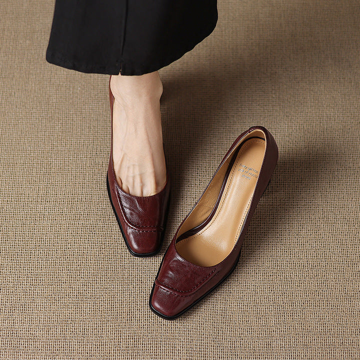 Muse & Valeur | Heels for Women in Leather, Slim Fit, Black