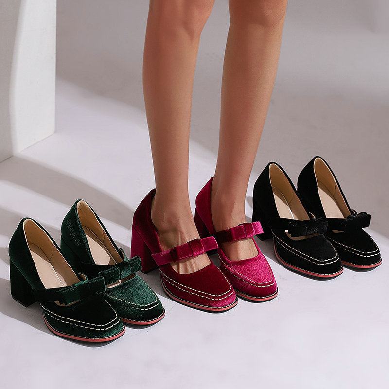 Muse & Valeur | Block Heels for Women in Black Leather