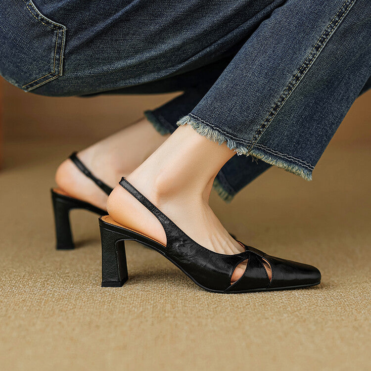 Muse & Valeur | Genuine Leather Slingbacks for Women
