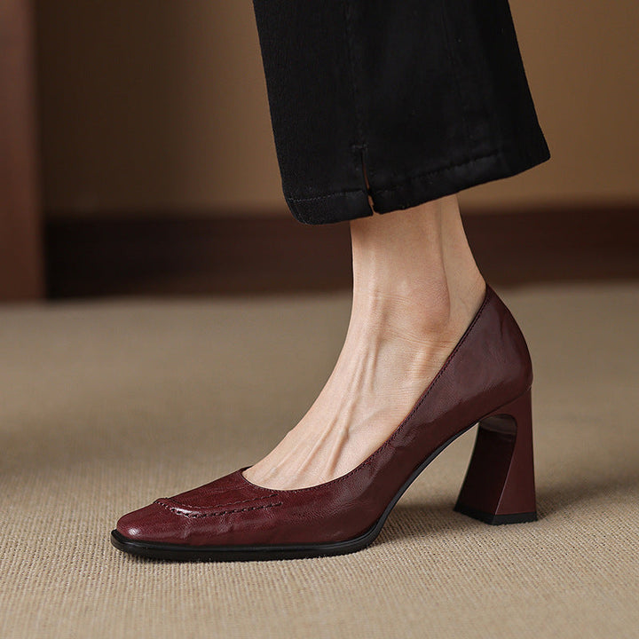 Muse & Valeur | Heels for Women in Leather, Slim Fit, Black