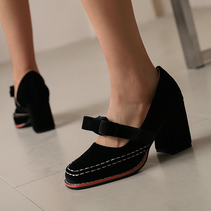 Muse & Valeur | Block Heels for Women in Black Leather