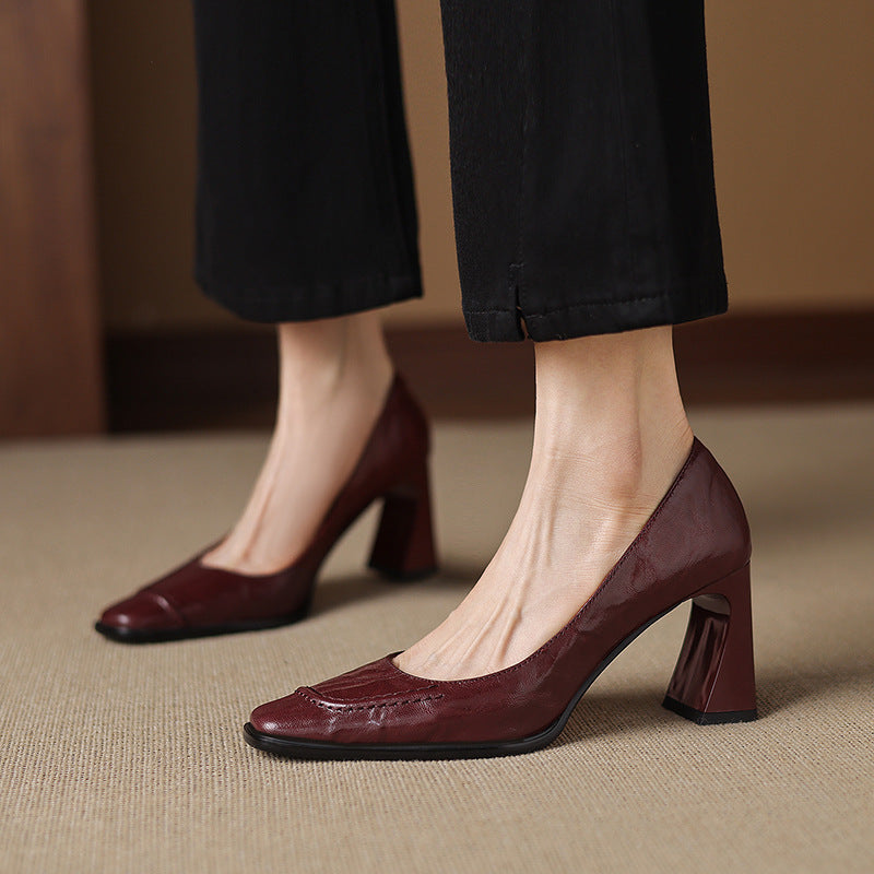 Muse & Valeur | Heels for Women in Leather, Slim Fit, Black