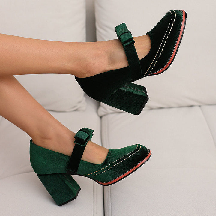 Muse & Valeur | Block Heels for Women in Black Leather