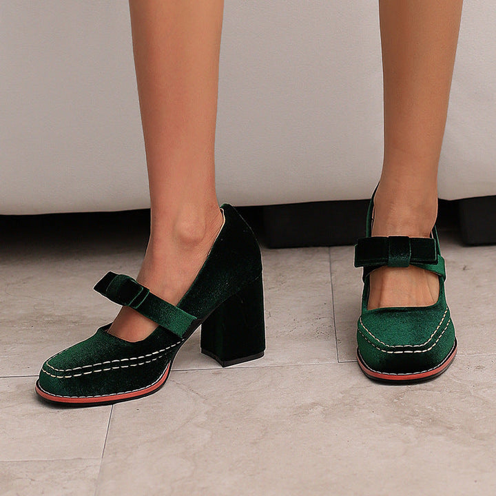 Muse & Valeur | Block Heels for Women in Black Leather