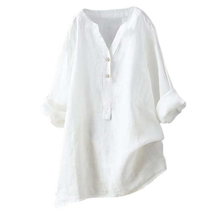 Muse & Valeur | Blouse for Women in Lightweight Fabric, Relaxed Fit, White