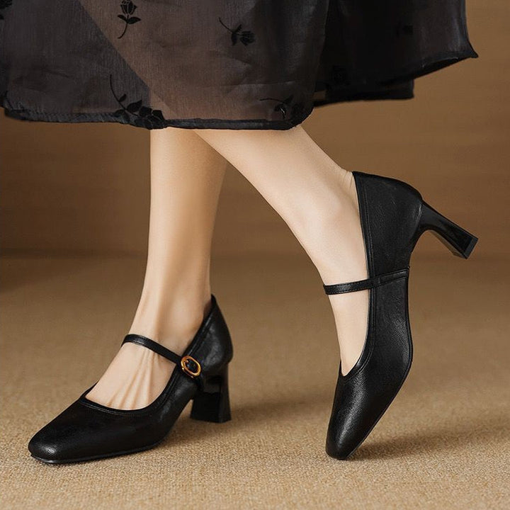 Muse & Valeur | Heels for Women in Leather, Classic Black