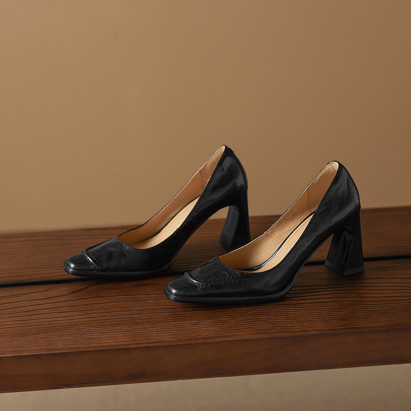 Muse & Valeur | Heels for Women in Leather, Slim Fit, Black