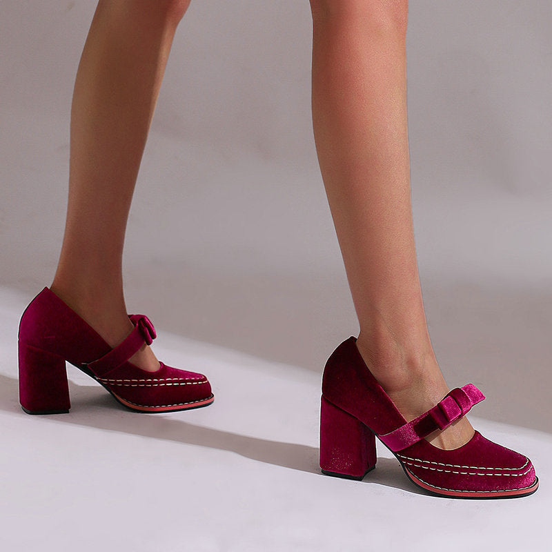 Muse & Valeur | Block Heels for Women in Black Leather
