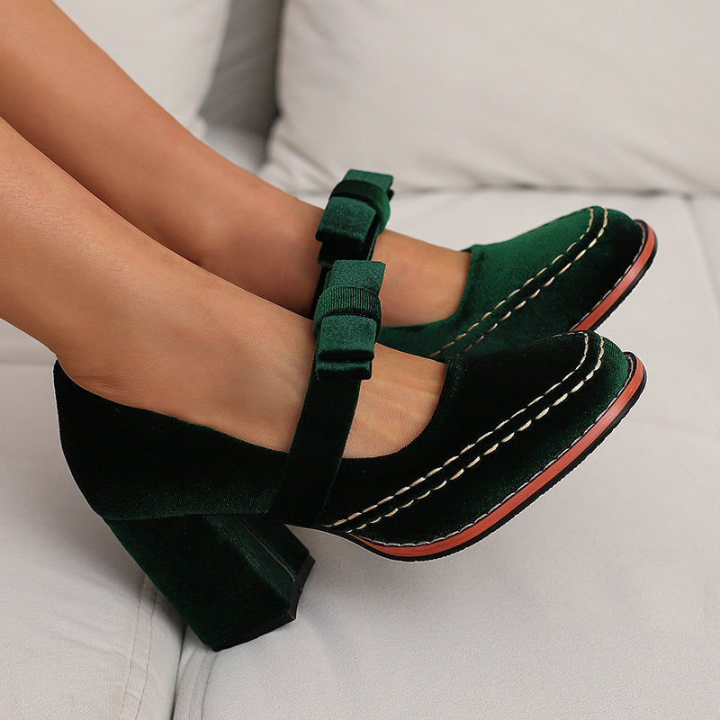 Muse & Valeur | Block Heels for Women in Black Leather