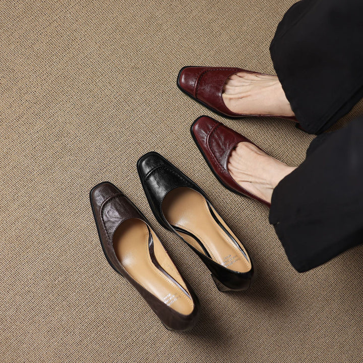 Muse & Valeur | Heels for Women in Leather, Slim Fit, Black