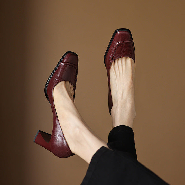 Muse & Valeur | Heels for Women in Leather, Slim Fit, Black