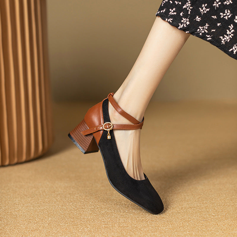 Muse & Valeur | Suede Heels for Women in Black