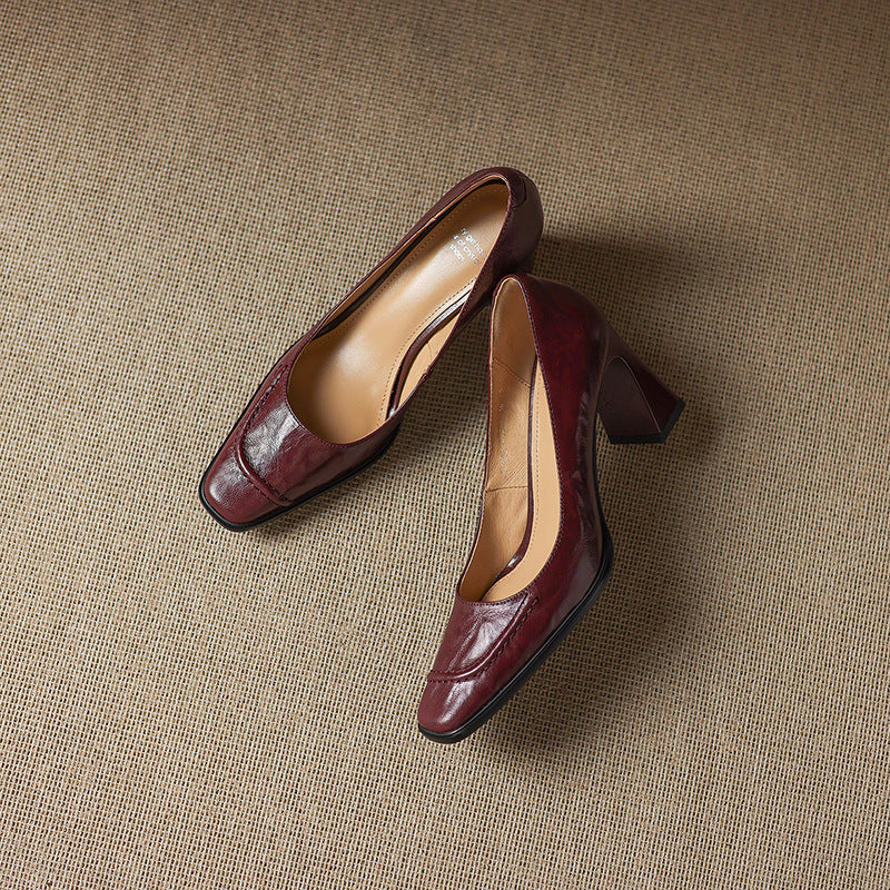 Muse & Valeur | Heels for Women in Leather, Slim Fit, Black