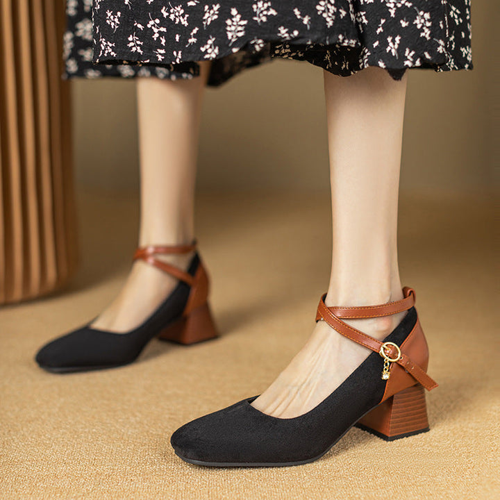 Muse & Valeur | Suede Heels for Women in Black