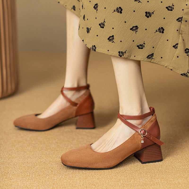 Muse & Valeur | Suede Heels for Women in Black
