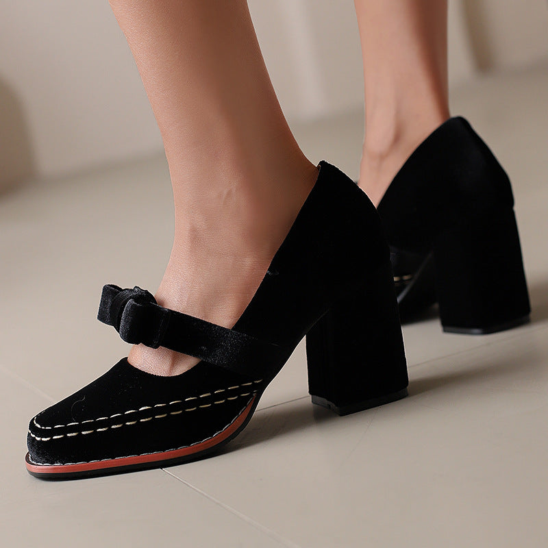 Muse & Valeur | Block Heels for Women in Black Leather