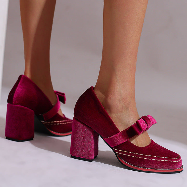 Muse & Valeur | Block Heels for Women in Black Leather