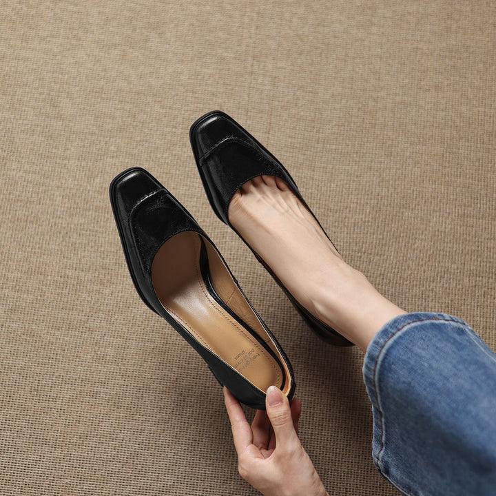 Muse & Valeur | Heels for Women in Leather, Slim Fit, Black