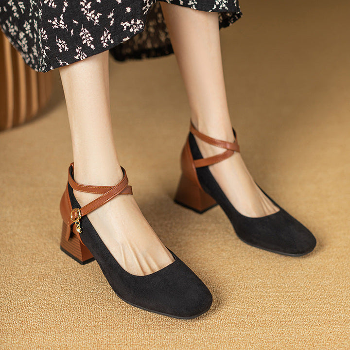 Muse & Valeur | Suede Heels for Women in Black